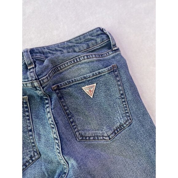 Guess Los Angeles Sexy Curvy Distressed Skinny raw hem ankle Size 27 Low Rise - Picture 11 of 15